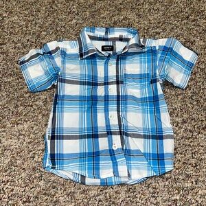 Boys 2T shirt, top Carter's Kids Blue and White Plaid Button Down Shirt